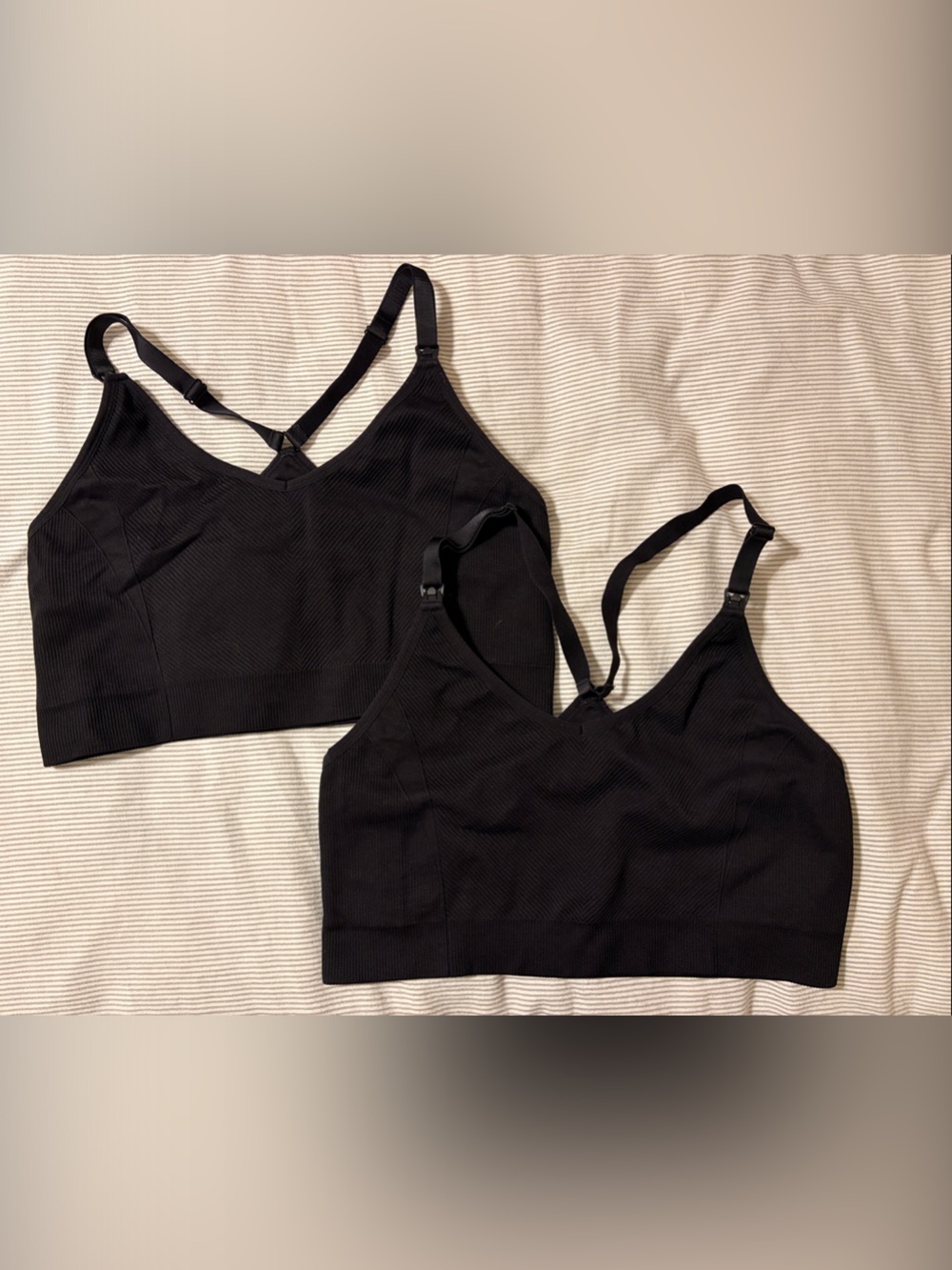 Set of 2 Joyspun Maternity Seamless Nursing Bras Black XXL